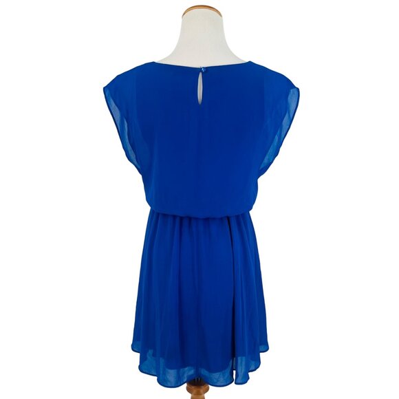 Urban Outfitters x Lush Sleeveless Royal Blue Cinched Waist Dress - Picture 8 of 12